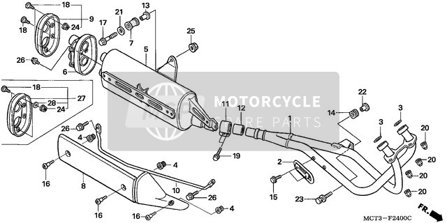 Honda FJS600 2002 Exhaust Muffler for a 2002 Honda FJS600